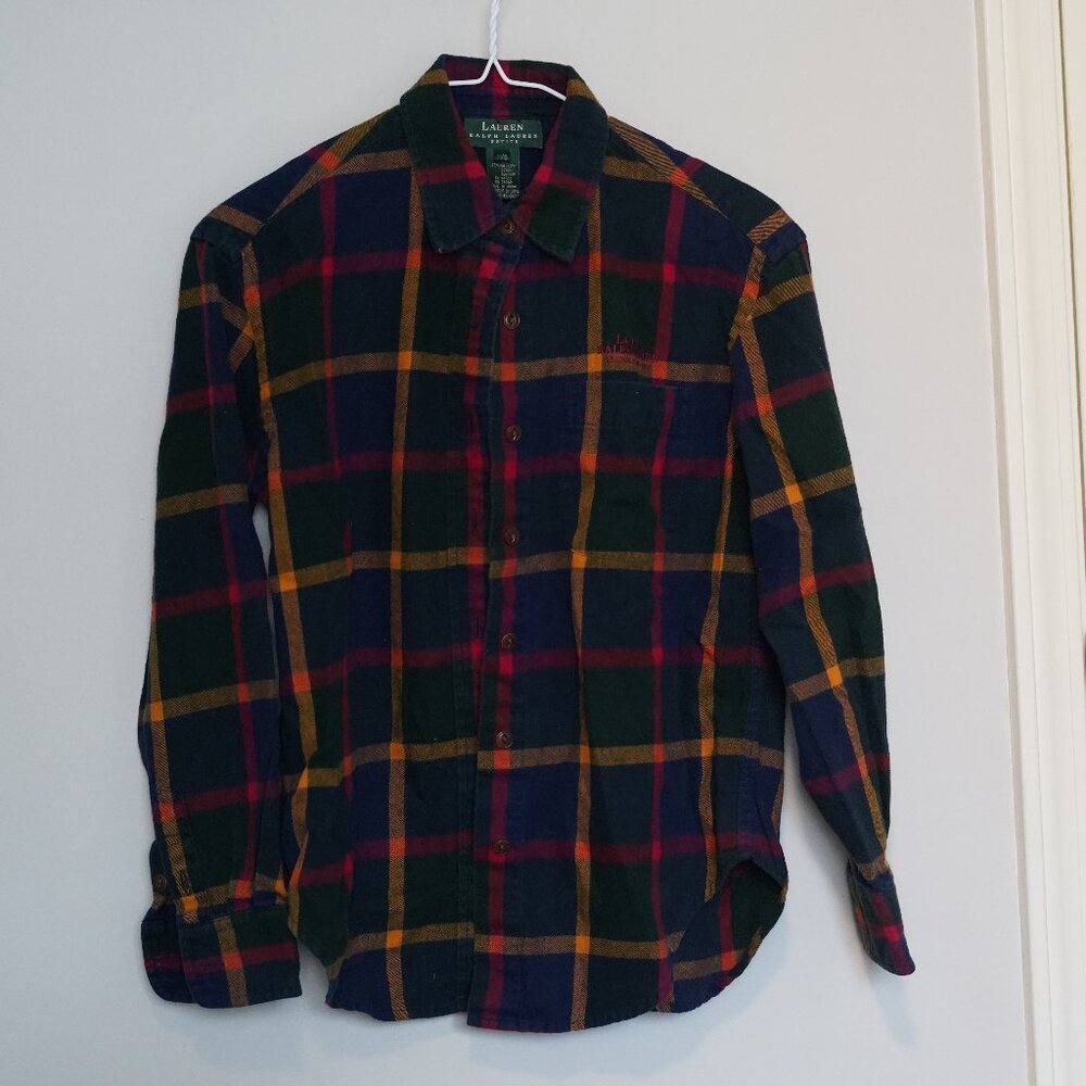 Ralph Lauren 100% Cotton Plaid Flannel Buttondown